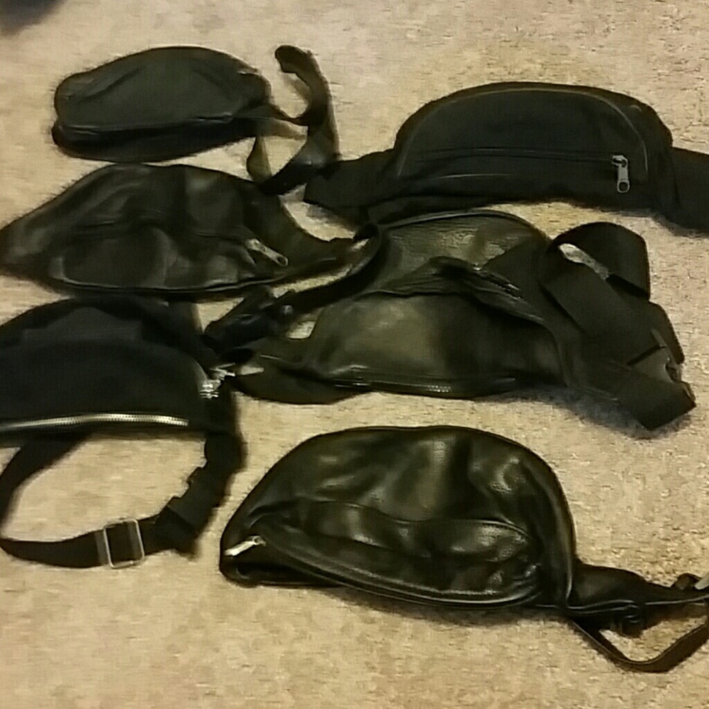 Leather and 1 suede waistline bags...adjustable